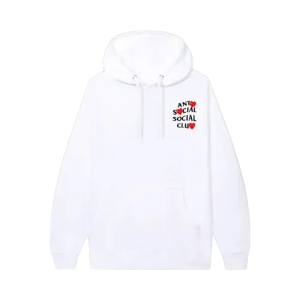 Anti Social Social Club x CDG Hoodie (White) front logo view