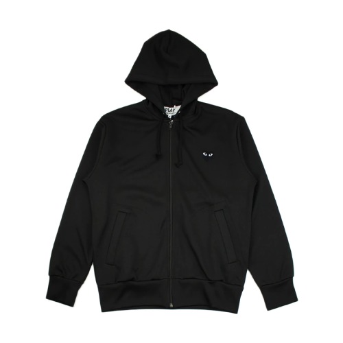 CDG Hoodie Zip-Up With Large Heart – Black Front CDG Hoodie Zip-Up With Large Heart – Black Front View