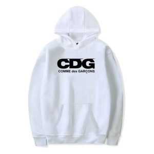 CDG Comme Des Garcons Hoodie – White front view with logo