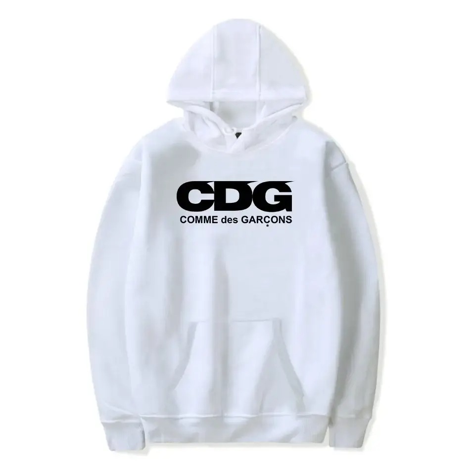 CDG Comme Des Garcons Hoodie – White Front CDG Comme Des Garcons Hoodie – White front view with logo