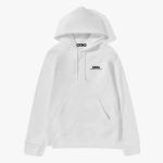 CDG Logo Hoodie White front view with logo