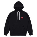 CDG Logo Pullover Hoodie black front view