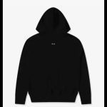 CDG Play Black Heart Zip Hooded Black front view with black heart logo