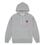 CDG Play Pullover Hoodie front view black