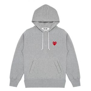 CDG Play Pullover Hoodie front view black