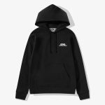 CDG Logo Hoodie Black front view