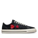 CDG Play Converse Red Heart One Star front view sneakers