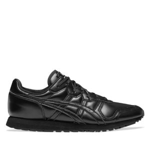 CDG ASICS OC Synthetic Leather Runner Black front view