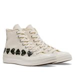 CDG Converse Multi Hearts High Top White back view