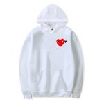 COMME des GARCONS Double Hearts Hoodie front view black