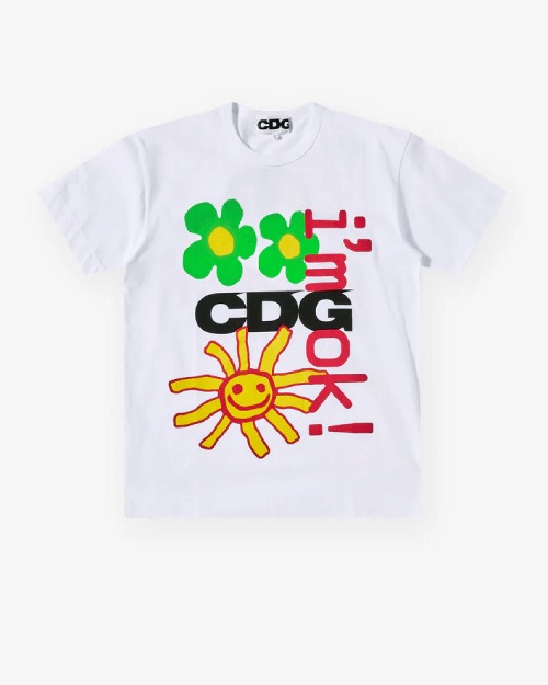 CDG Cactus Plant Flea Market T-Shirt 2 White Front CDG Cactus Plant Flea Market T-Shirt 2 White front graphic view