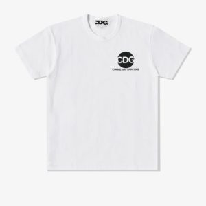 CDG Circular Logo T-Shirt White front view with circle logo print