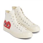 CDG Converse Big Heart High Top White Back View