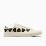 CDG Converse Multi Hearts Low Top White front view