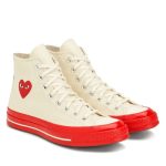 CDG Converse Red Sole High Top (Beige) back view