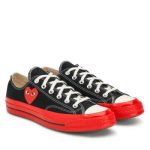 CDG Converse Red Sole Low Top Black back view