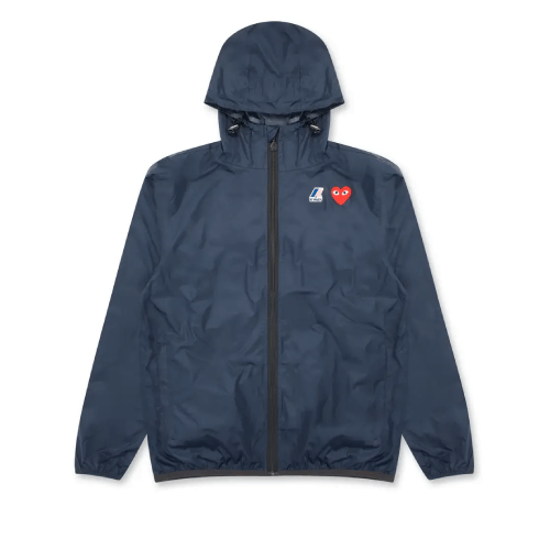 CDG-K-Way-Zip-Jacket-Navy-Front-Side.png CDG K-Way Zip Jacket Navy - Image 1