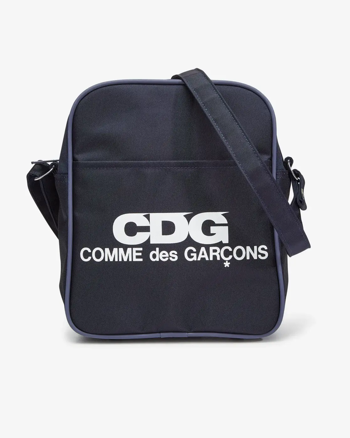 CDG-Logo-Shoulder-Bag-Navy.webp CDG Logo Shoulder Bag Navy - Image 1