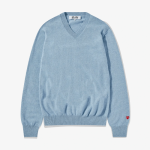 CDG Men Lambswool V Neck Sweater Blue
