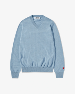 CDG Men Lambswool V Neck Sweater Blue