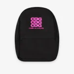 CDG Pink Logo Backpack Black