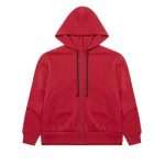CDG PLAY Zip Hoodie with Red Invader Heart and Blue Emblem front view