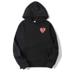 Front view of Comme Des Garcons Play Hoodie – Black