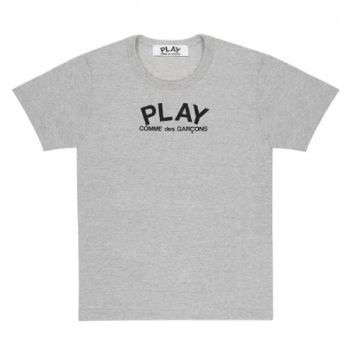 CDG Play Comme des Garçons Grey Heart Logo T-Shirt Front CDG Play Comme des Garçons T-Shirt Grey front with heart logo