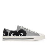 CDG Play Converse Low Top Black Heart Jack Purcell Sneakers front view black heart logo