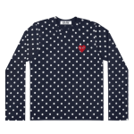 CDG Play L/S Polka Dot T-Shirt Navy