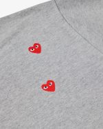 Back view of CDG Play Multi Red Heart Logo T-Shirt Grey