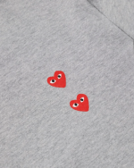 CDG Play Multi Red Heart Long Sleeve T-Shirt Grey - Image 2