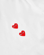 CDG Play Multi Red Heart Long Sleeve T-Shirt White - Image 2