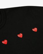 CDG Play Multi Red Heart T-Shirt Black back view