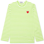 CDG Play Pastelle Striped L/S T-shirt (Green/White)