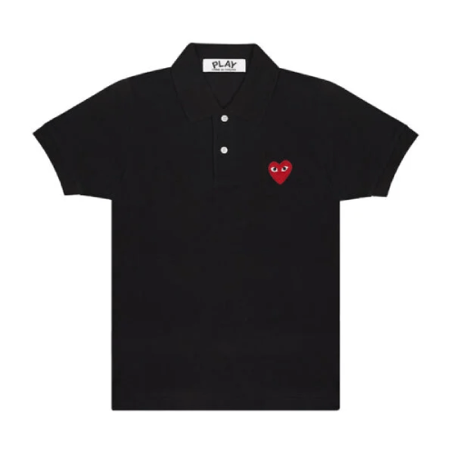 CDG-Play-Polo-Red-Emblem-Black.png CDG Play Polo Red Emblem (Black) - Image 1