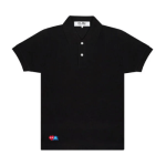 CDG Play Polo Red Invader Heart and Blue Emblem