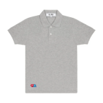 CDG Play Polo Red Invader Heart and Blue Emblem (Grey)