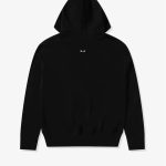 CDG Play Unisex Reverse Black Heart Zip Hooded Sweatshirt Black front view