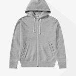 CDG Play Unisex Reverse Red Heart Zip Hooded Grey front view