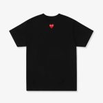 CDG Play Unisex Reverse Red Heart T-Shirt Black front view
