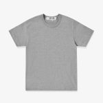 CDG Play unisex grey T-shirt front with reverse red heart