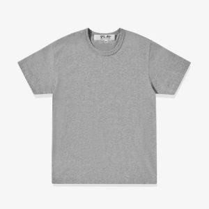 CDG Play unisex grey T-shirt front with reverse red heart