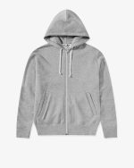 CDG Play Unisex Reverse Red Heart Zip Hooded Sweatshirt Grey back view