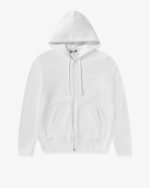CDG Play Unisex Reverse Red Heart Zip Hooded White Back View