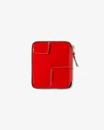 CDG Reversed Hem Full Zip Around Wallet Red - Image 2