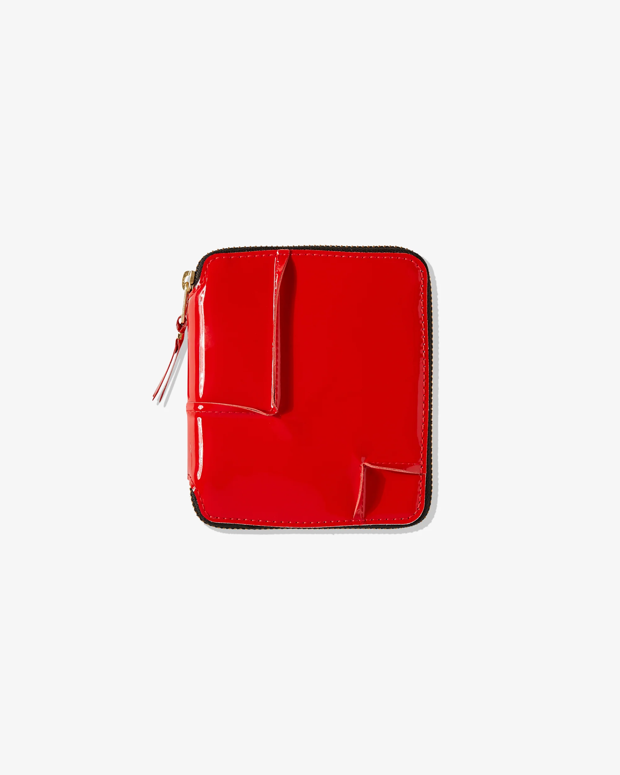 CDG Reversed Hem Full Zip Around Wallet Red CDG Reversed Hem Full Zip Around Wallet Red