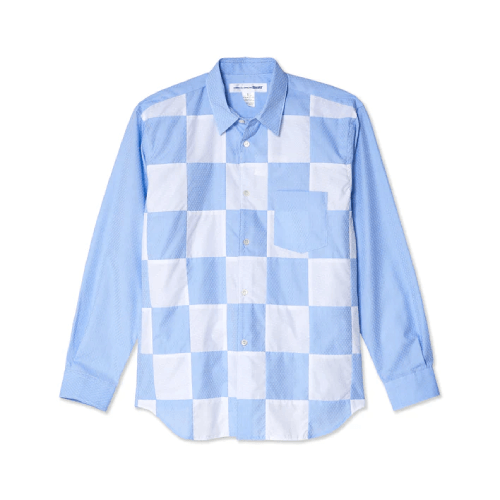 CDG-SHIRT-Mens-Cotton-Poplin-Shirt-BlueWhite.png CDG SHIRT Men’s Cotton Poplin Shirt Blue/White - Image 1