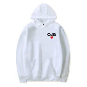 CDG Small Logo With Heart Hoodie front view small heart logo