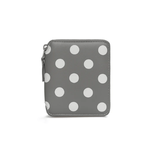 CDG-Wallet-Polka-Dot-Printed-Full-Zip-Around-Wallet-Grey-SA2100PD.png CDG Wallet Polka Dot Printed Full Zip Around Wallet Grey SA2100PD - Image 1